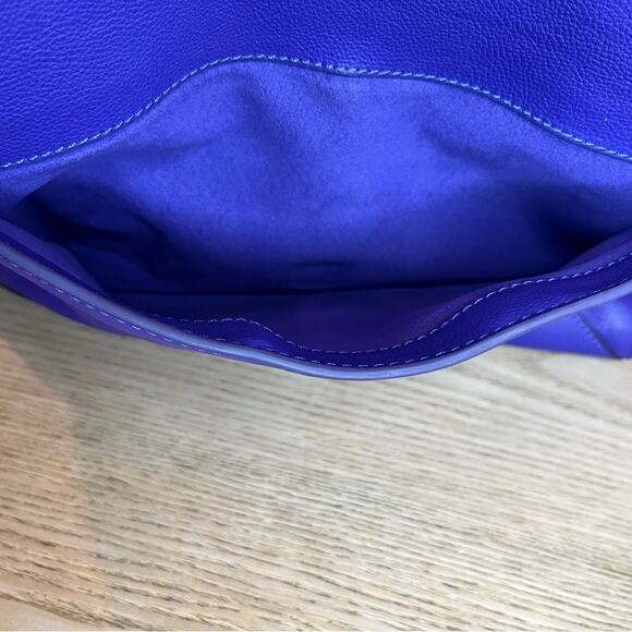 Givenchy Obsedia Medium Flap Pebbled Calfskin Satchel Purse Bag Concord Purple - Picture 12 of 15